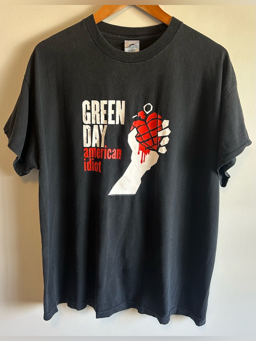 Vintage Green Day T-shirt Size XL American Idiot 2005 Tour Band Tee Punk Black